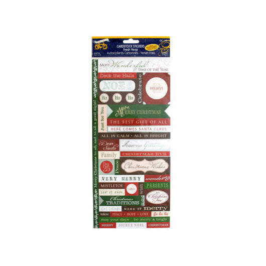 Christmas Greetings Cardstock Stickers With Foil Accents