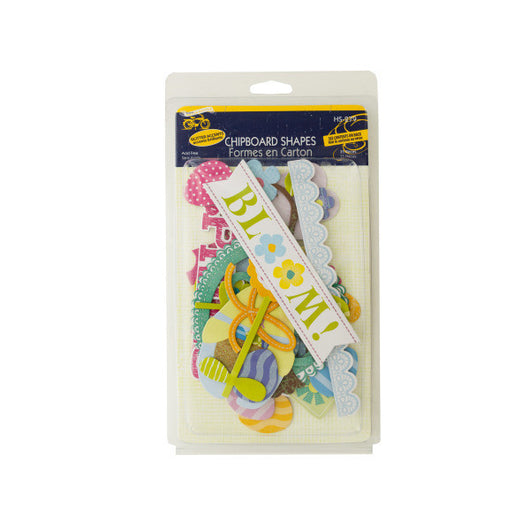 Spring Chipboard Shapes With Glitter Accents