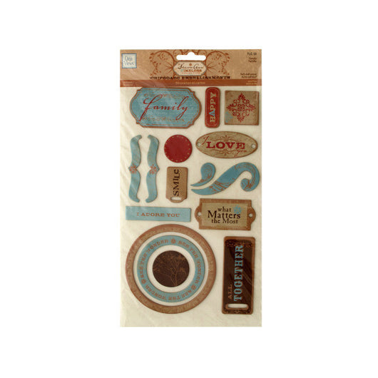 Family Self-Adhesive Chipboard Embellishments
