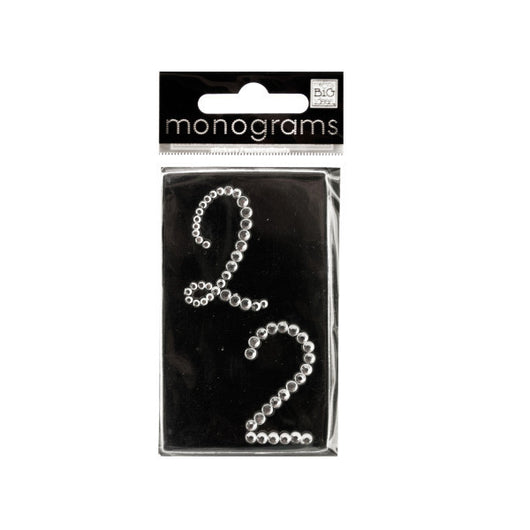 Bling Number 2 Rhinestone Monograms Stickers