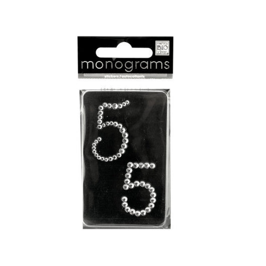 Bling Number 5 Rhinestone Monograms Stickers