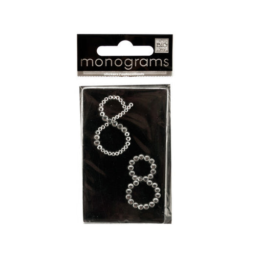 Bling Number 8 Rhinestone Monograms Stickers