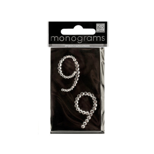 Bling Number 9 Rhinestone Monograms Stickers