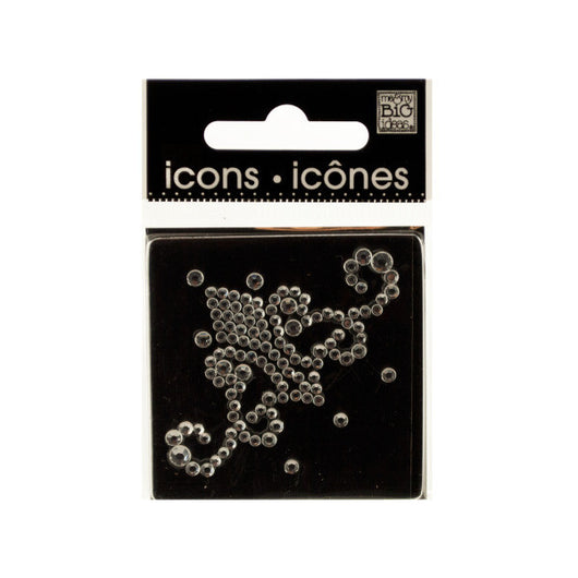 Bling Rhinestone Scroll Icons Sticker
