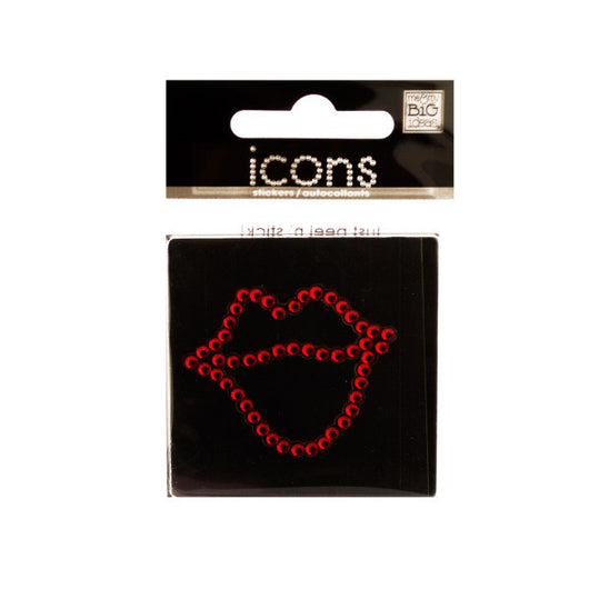 Bling Rhinestone Lips Icon Sticker