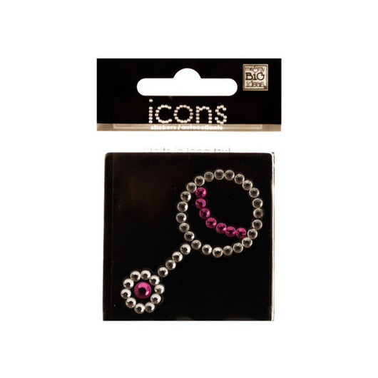 Bling Rhinestone Baby Rattle Icon Sticker