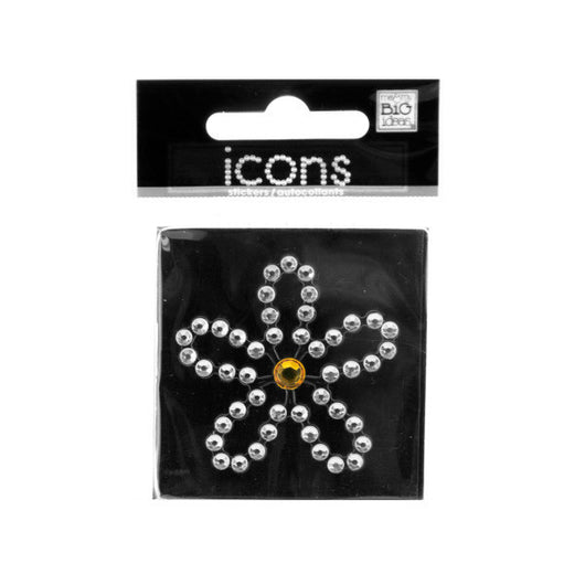 Bling Rhinestone Flower Icon Sticker