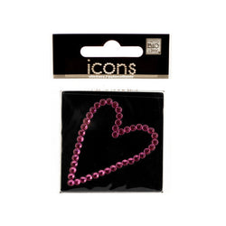 Bling Rhinestone Pink Heart Icons Sticker
