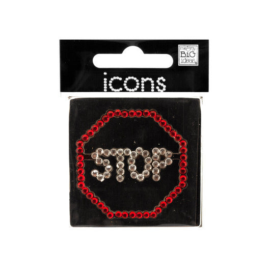 Bling Rhinestone Stop Sign Icons Sticker
