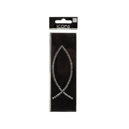 Bling Rhinestone Ichthus Fish Icon Sticker