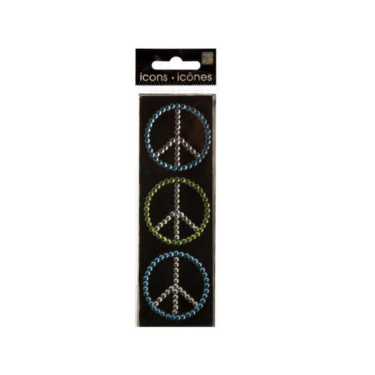 Bling Rhinestone Peace Signs Icons Stickers