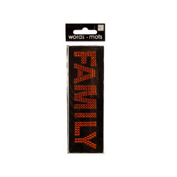 Bling 'Family' Orange Rhinestone Word Sticker