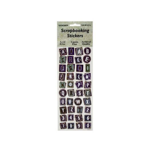 Denim Stencil Alphabet Scrapbooking Stickers