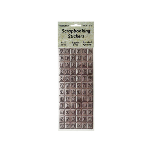 Brushed Steel Foil Alphabet Scrapbooking Stickers