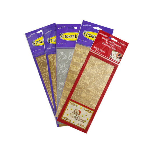 Shapes Or Frames Silver/Gold Foil Stickers Assortment