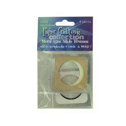 Metal Rim Slide Frames With Round Cut-Out, Pack Of 4