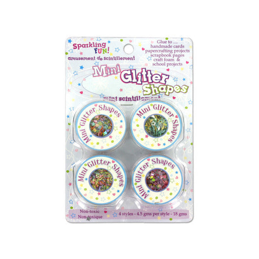 Mini Glitter Shapes, Pack Of 4