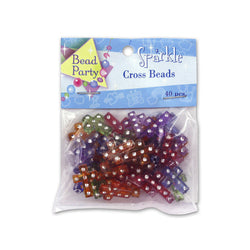 Sparkle Cross Beads, Pack Of 40