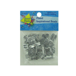 Plated Inspirational Beads, Pack Of 24