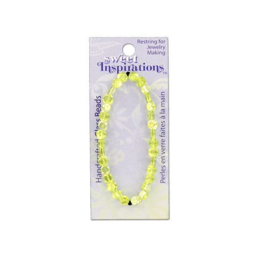 Green Glass Disc Beads