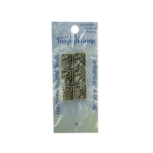 Rectangle Metal Beads, Pack Of 6