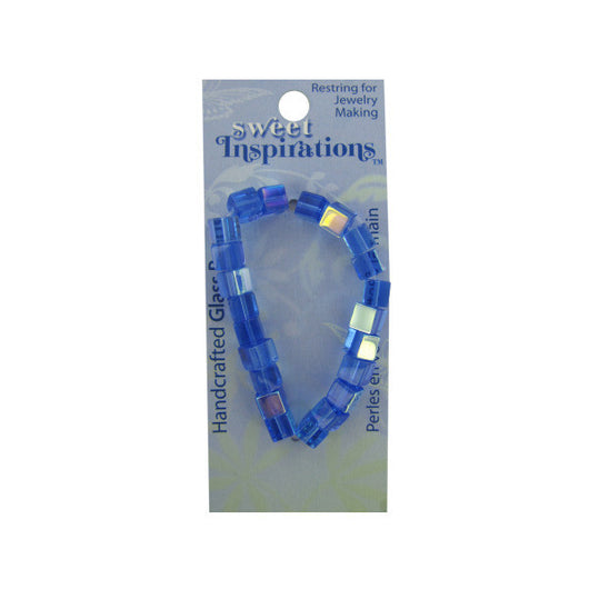 Blue Glass Square Beads