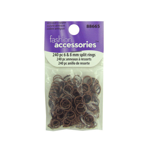 Antique Copper Split Rings, 2 Sizes, Pack Of 240