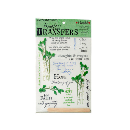 Support/Sympathy Words/Images Rub On Transfer Sheet