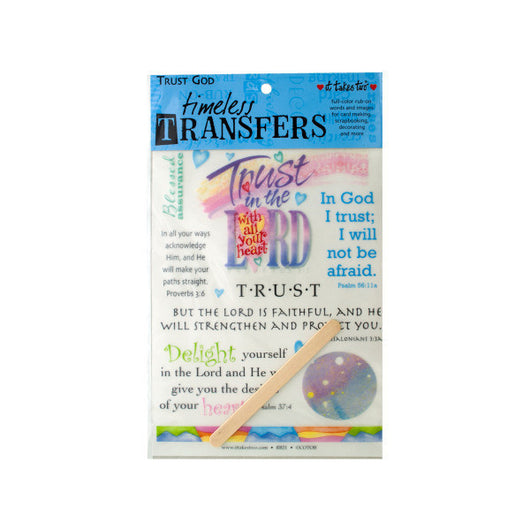 Trust God Words/Images Rub On Transfer Sheet
