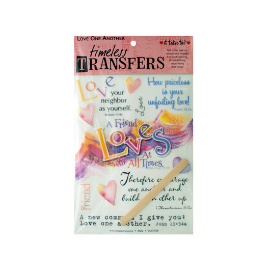 Love One Another Words/Images Rub On Transfer Sheet