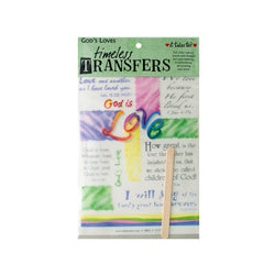 God Loves Words/Images Rub On Transfer Sheet