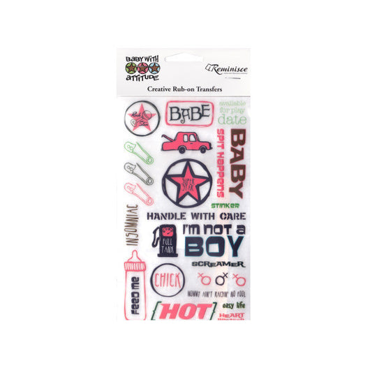 Fun Baby With Attitude Creative Rub-On Transfers