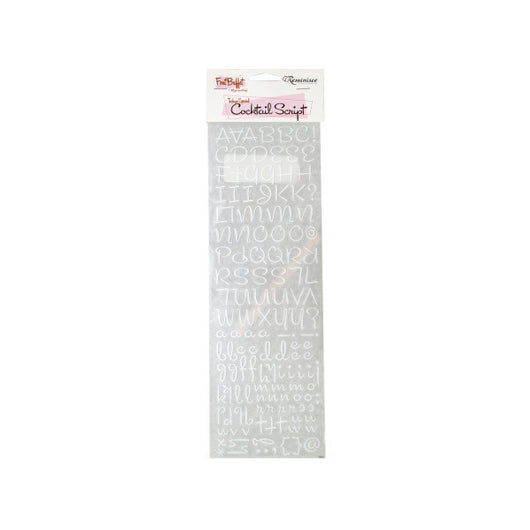 Cocktail Script White Creative Rub-On Transfers