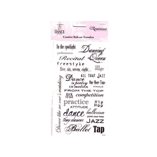 Dance Phrase Creative Rub-On Transfers