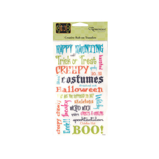 Halloween Phrase Creative Rub-On Transfers