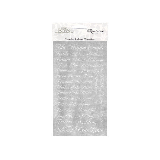 Reminisce Creative Rub-On Transfer Wedding Words