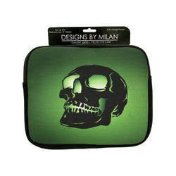 Protective Tablet Case With Green Skull Design