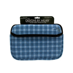 Protective Tablet Case With Blue Plaid Design