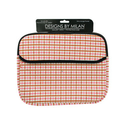 Protective Tablet Case With Pink & Brown Plaid Design