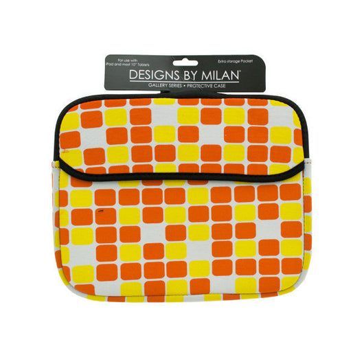 Protective Tablet Case With Orange Squares Design