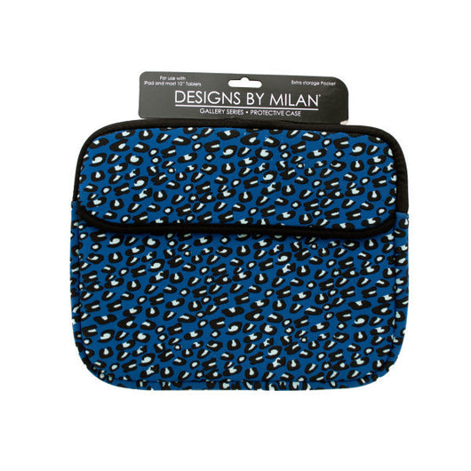 Protective Tablet Case With Blue Leopard Print Design
