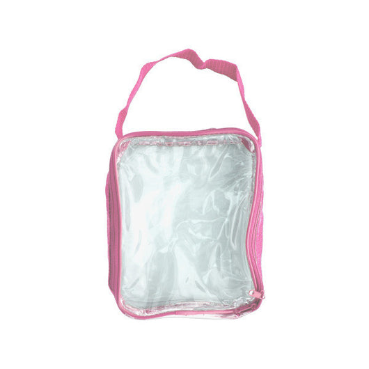 Clear Travel Bag With Pink Trim