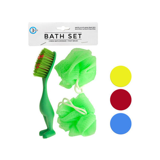 Bath Sponges & Foot Brush Set