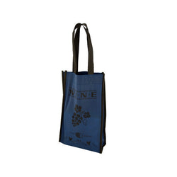 Blue Wine Bottle Carry Bag With Two Sections