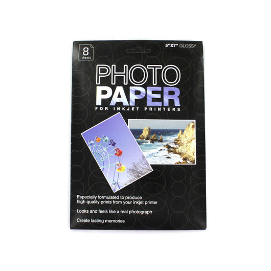 5 X 7 Photo Paper For Inkjet Printers, Package Of 8 Sheets