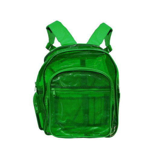 Transparent Green Plastic Backpack With Storage Pockets