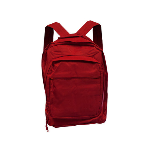 Red Backpack With Multiple Storage Pockets