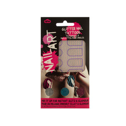 Striped Nail Art Glitter Nail Tattoos Kit