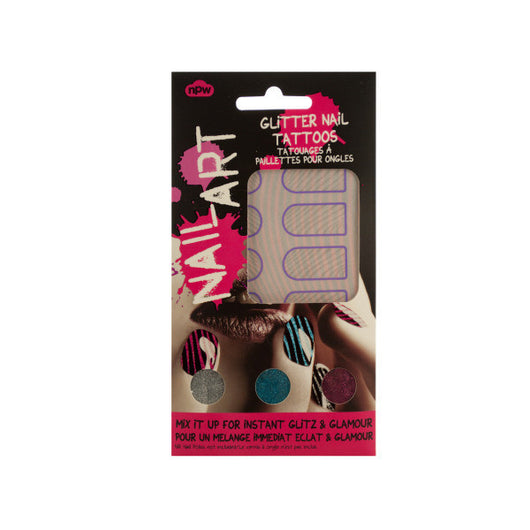 Striped Nail Art Glitter Nail Tattoos Kit