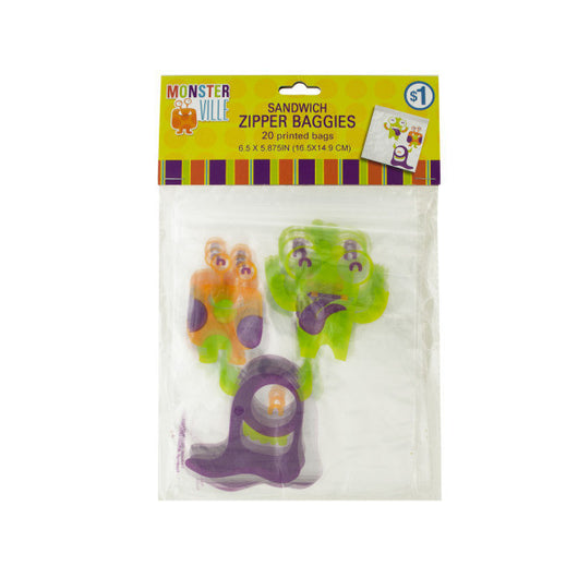 Monsterville Sandwich Zipper Baggies